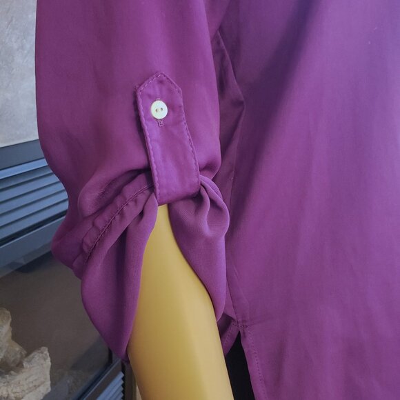 ZARA basics , Stunning royal purple satin crewneck blouse - Picture 9 of 11